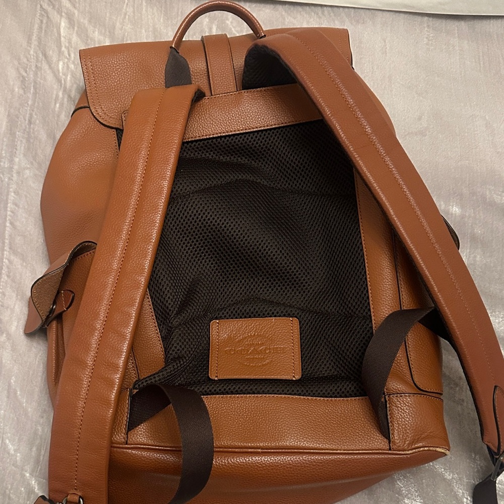 Coach Brown Leather Men's Backpack - Picture 3 of 3